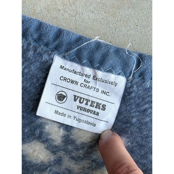 Vintage 1986 VUTEKS Crown Crafts Deer Blanket Reversible‎ 60" x 80" Yugoslavia - Picture 3 of 4